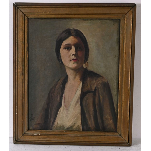 554 - Ethel Mary Willis (British, 1874-1945), Portrait of an Artist, signed with monogram l.l., titled ver... 