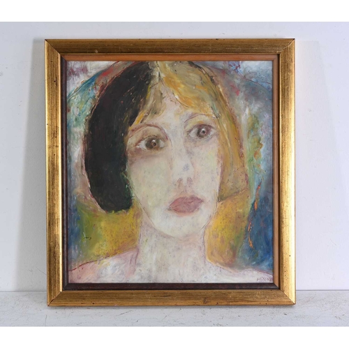 585 - Sylvia Levine (British, 1911-1998), portrait of a lady, bust-length with a bob haircut, signed l.r.,... 