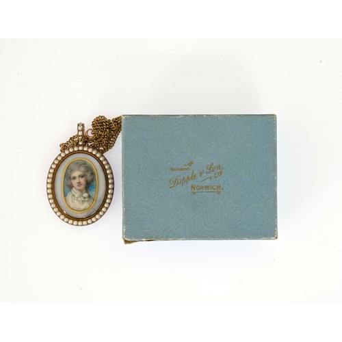 60 - Attributed to Richard Cosway R.A. (British, 1742-1821), an oval bust portrait miniature of Anne Temp... 