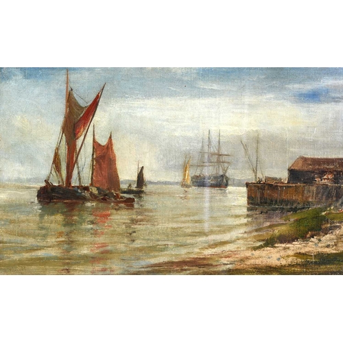 617 - Edwin Hayes (British, 1819/20-1904), Greenhithe on the Thames, signed l.l., oil on canvas board, 19 ... 