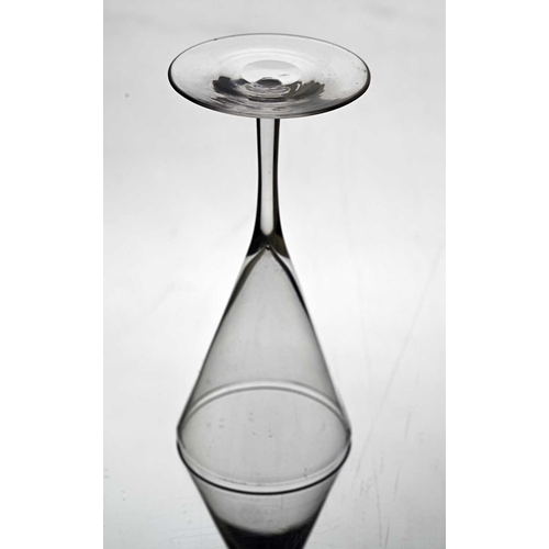 648 - Harry Powell for James Powell and Sons, Whitefriars, an Arts and Crafts wine glass, circa 1890, coni... 