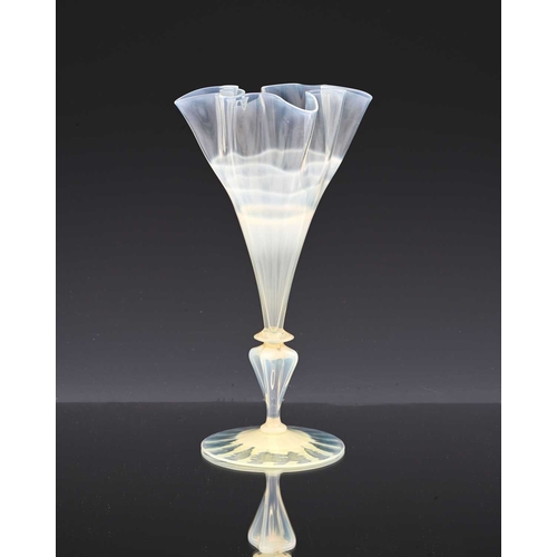 651 - Harry Powell for James Powell and Sons, an Arts and Crafts straw opal glass vase, circa 1880, in the... 