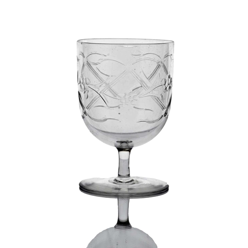 655 - Harry Powell for James Powell and Sons, an Arts and Crafts wine glass, circa 1900, the rounded bowl ... 