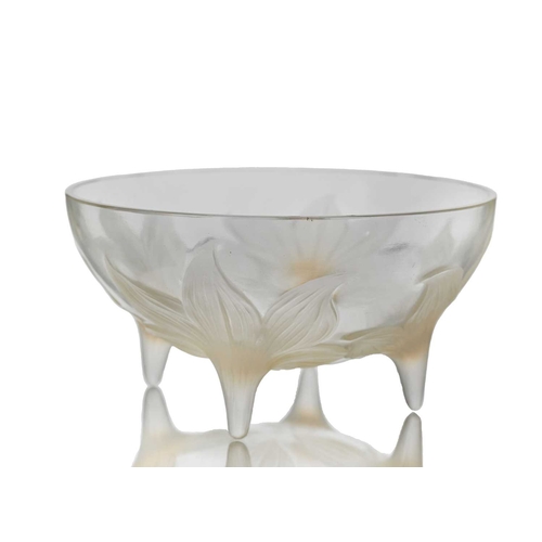 662 - Rene Lalique, an opalescent glass Lys bowl, model 382, designed circa 1924, polished and frosted, en... 