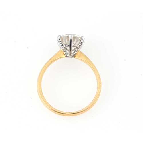 67 - An 18ct gold brilliant-cut diamond single-stone ring, diamond estimated weight 2ct, H-I colour, P1-P... 