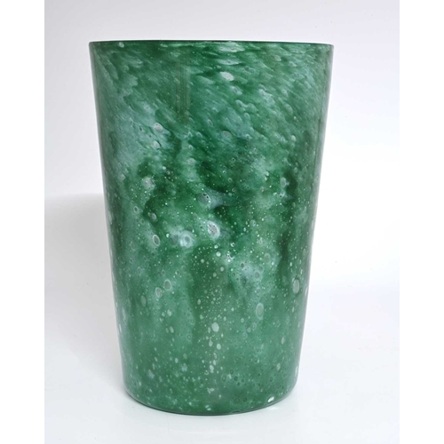 674 - Marriott Powell for James Powell and Sons, Whitefriars, a large Cloudy Green glass vase, model 8473,... 