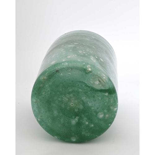 674 - Marriott Powell for James Powell and Sons, Whitefriars, a large Cloudy Green glass vase, model 8473,... 