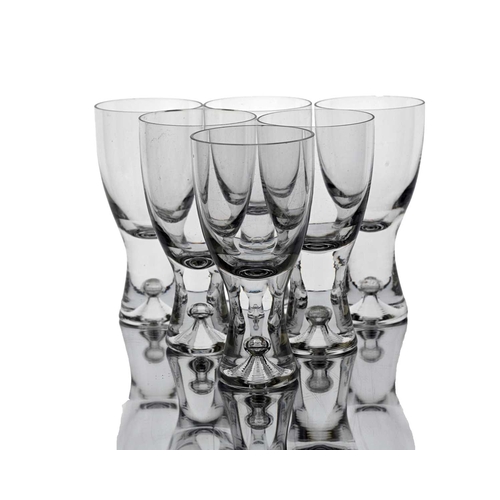 677 - Tapio Wirkkala for Iittala, a set of six Tapio wine glasses, designed circa 1952, each with open air... 