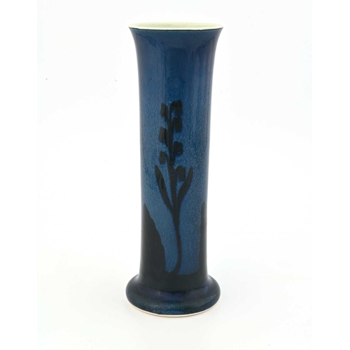 759 - Ruskin Pottery, a Souffle glazed aquatic vase, circa 1902, cylindrical form with everted rim, painte... 