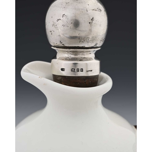 781 - A signed Doulton advertising ceramic and Asprey silver mounted whiskey flask made for G. B. & Sons, ... 