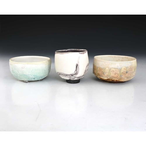 788 - Alain Fichot (French, 1952), three individual thrown stoneware bowls, decorated with combined glazes... 