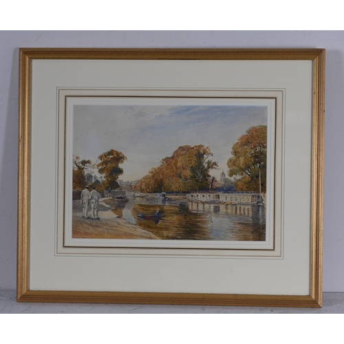 514A - John Fulleylove (British, 1845-1908), The Thames, Oxford, Christchurch College & Beyond, signed, ins... 