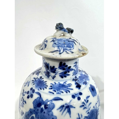 1 - A collection of Chinese and Japanese ceramics including a pair of blue and white painted inverse bal... 