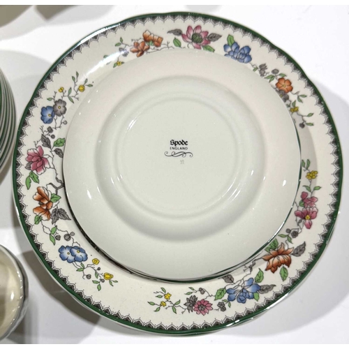 10 - A large quantity of Spode Chinese Rose pattern dinner and tea wares (2 trays)