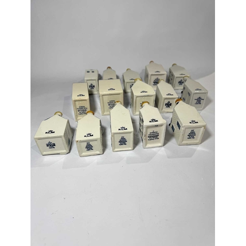 107 - A collection of KLM delft houses, Bols, Henkes (1 tray)