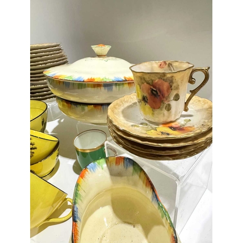 12 - A transfer printed early 19th century canary yellow slop bowl, retailed by John Howard, with similar... 