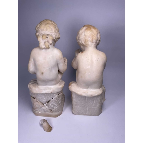 126 - After Charles-Gabriel Sauvage, called Lemire (French, 1741-1827) two stone, likely alabaster carved ... 