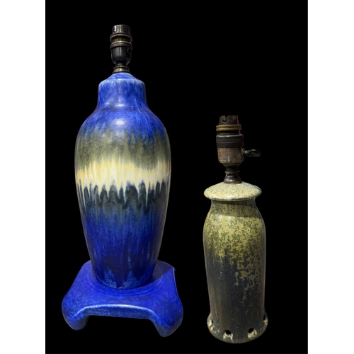 161 - Ruskin Pottery, a collection of Crystalline lamp bases and a souffle glazed jardiniere, circa 1905 a... 