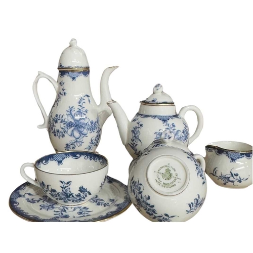 192 - A Royal Worcester miniature blue and white 'Mansfield' tea and coffee service (1 tray)