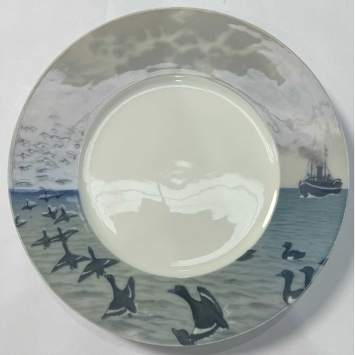 221 - Royal Copenhagen: a set of ten plates c.1920 from the 'Game Birds' series with hand-painted borders ... 