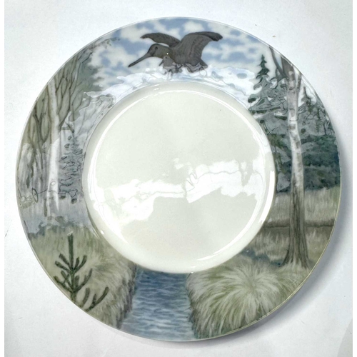 221 - Royal Copenhagen: a set of ten plates c.1920 from the 'Game Birds' series with hand-painted borders ... 