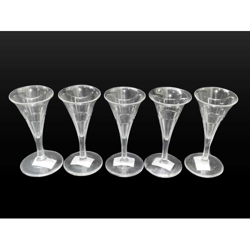 235 - Two pairs of Scottish wine and port glasses, possibly Holyrood Glassworks, the port glasses feature ... 