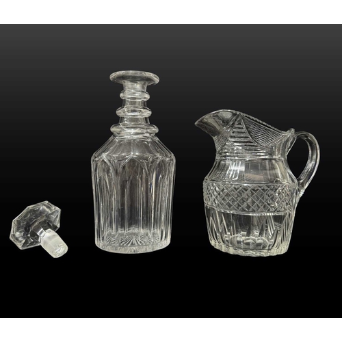 245 - Crystal/Glass: a cut glass pitcher dating from the first half of the 19th century with a William IV ... 