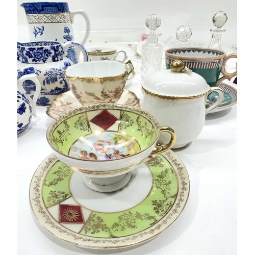 27 - A collection of ceramics including tea cups and saucers in the style of Vienna porcelain, Aynsley et... 