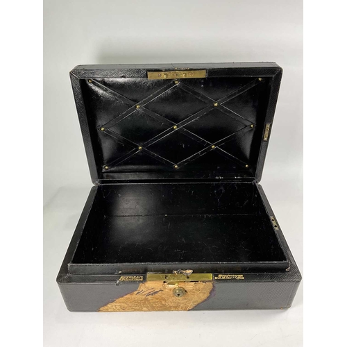 352 - A black leather-covered Victorian Parliamentary dispatch box by Wickwar & Co. 'Manufacturers to ... 