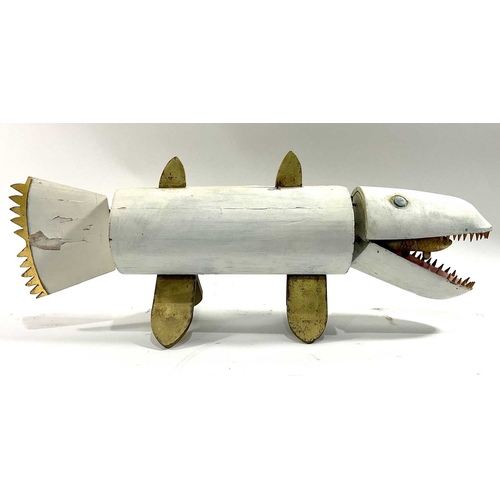 358 - James Martin (British, 1924-2006), Shark, wooden sculpture, 33cm high, 80cm wide. Note: Artist Resal... 