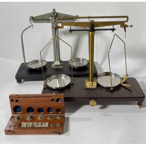 359 - Two pairs of early to mid-20th century chemist scales by Griffin & Tatlock and Griffin & Geo... 