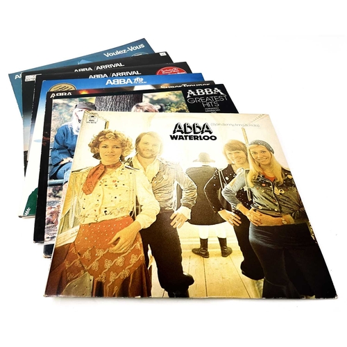 369 - A collection of ABBA vinyl LPs including their self-titled album, 'Waterloo', two copies of 'Arrival... 