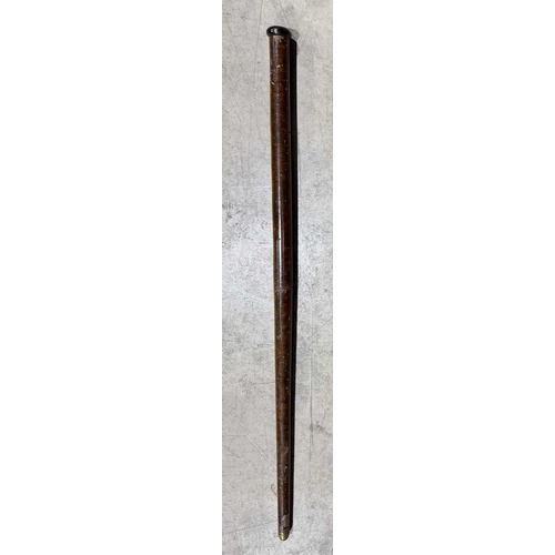 385 - A 19th century 'air cane', an air rifle concealed as a malacca staff walking cane, the horn pommel s... 