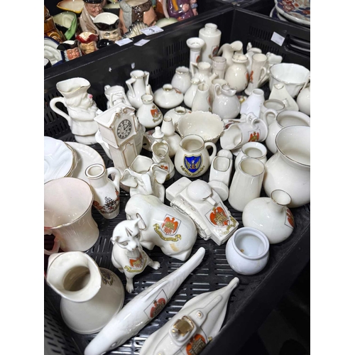 4 - A collection of crested china all related to the town of Bedford, including Goss, Shelley, Carlton a... 