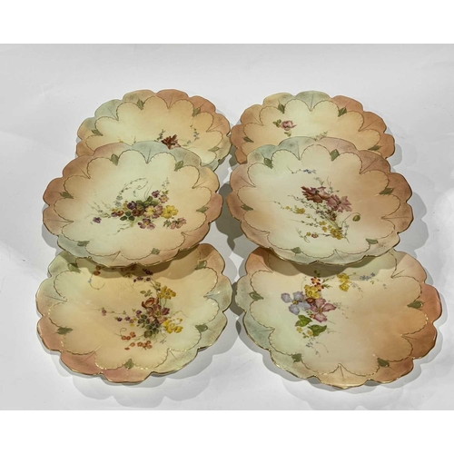 40 - A collection of china to include; 6 late 19th century Royal Worcester blush ivory floral tea plates,... 