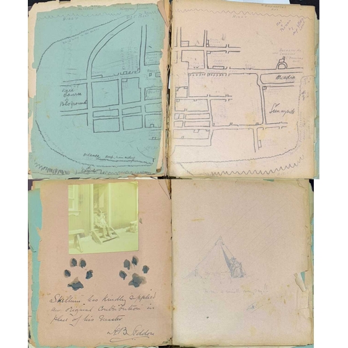 410 - Militaria: a Second Boer War, 1899-1902 crewel bound scrapbook with further entries dating to WWI, 2... 