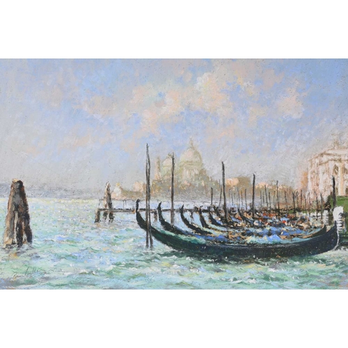 464 - Brian Lindley (British, 20th Century), Gondolas on the Grand Canal, Venice, signed l.l., titled vers... 