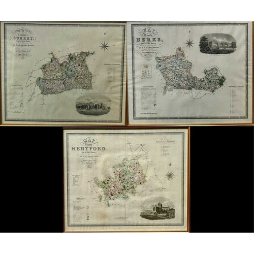 483 - Cartography: A collection of map plates including the title page from C. & J. Greenwood. 'Atlas ... 