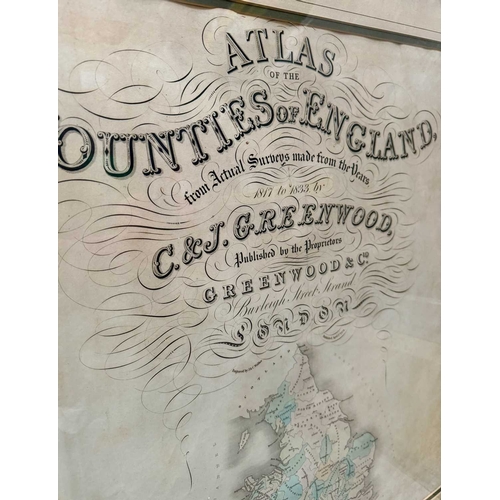 483 - Cartography: A collection of map plates including the title page from C. & J. Greenwood. 'Atlas ... 