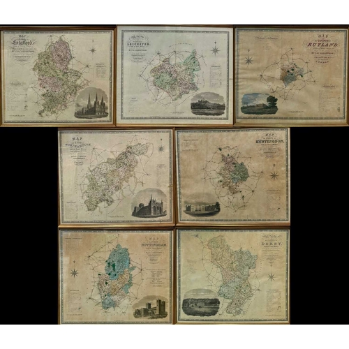 483 - Cartography: A collection of map plates including the title page from C. & J. Greenwood. 'Atlas ... 