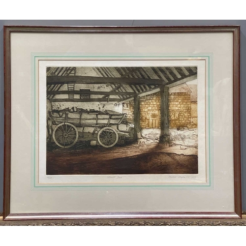 486 - Michael James Chaplin R. E. (British, b.1943), limited edition aquatints, 'Cotswold Barn' No. 42/100... 