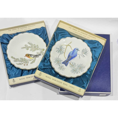 49 - A full set of twelve Dorothy Doughty for Royal Worcester bird plates (1972 - 1983) in original packa... 