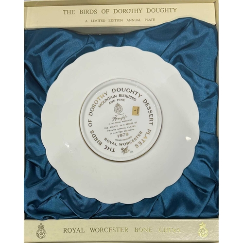 49 - A full set of twelve Dorothy Doughty for Royal Worcester bird plates (1972 - 1983) in original packa... 