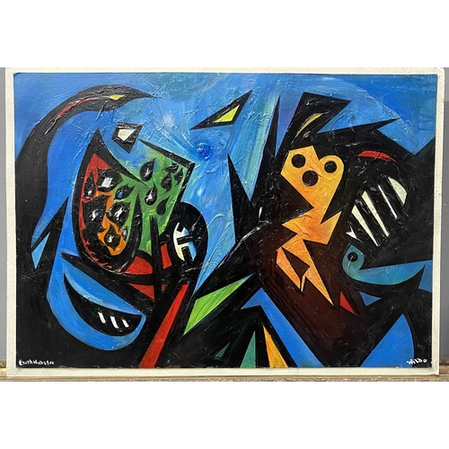 494 - David Wilde (British, 1918-1974), Earth, Wind & Fire, signed l.r., titled l.l., acrylic, 49 by 7... 