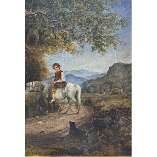 559 - British School, late 18th/19th century rural landscape with children and animals, apparently unsigne... 