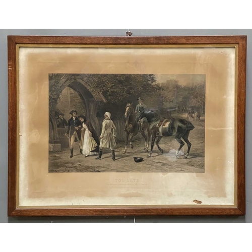 563 - Two large late 19th century prints, glazed and framed, largest measures 100 by 72cm (2)