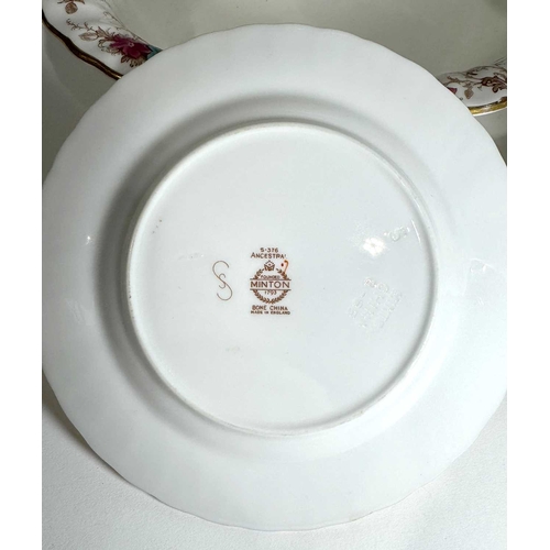 7 - An extensive Minton 'Ancestral' pattern dinner service No. S-376, marks to base, approx 12 settings ... 