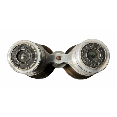 726 - A pair of Voigtlander & Sohn field glasses in original leather case, having retailer's name 'Cal... 