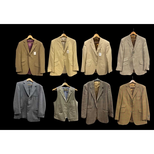 754 - A collection of Gentleman's clothes, including six jackets by Cordings, many with retail tags, £360-... 