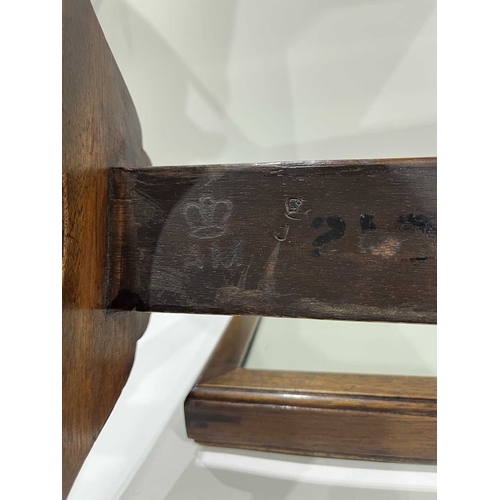 795 - An early Air Ministry 20th century mahogany swing mirror, an impressed crowned 'A. M.' mark to the s... 